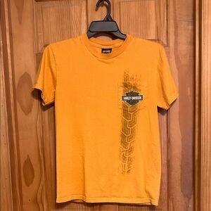 Harley-Davidson Crew Neck Short Sleeve T Shirt Yellow/Gold Size Medium Like New